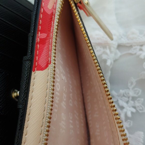 Kate Spade Cameron Street Roses Stacy Pink Saffiano Leather Bifold Wallet - Picture 12 of 17